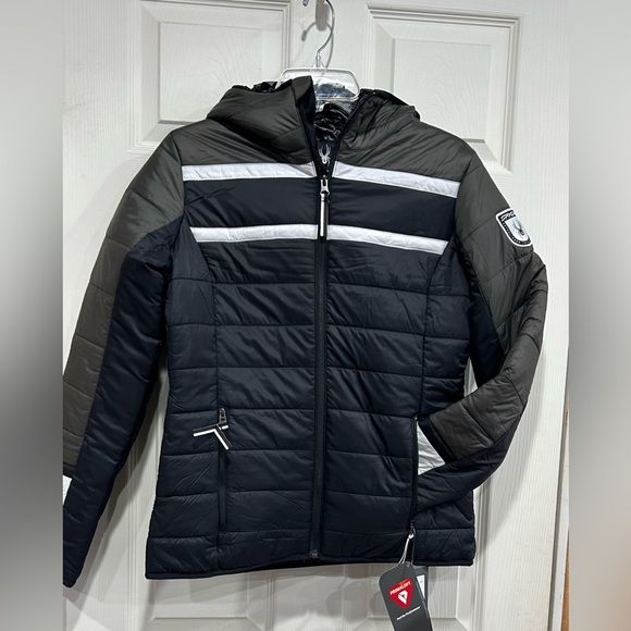 Spyder Womens S Small Ethos Insulated Jacket Black Grey NWT 160 grams PrimaLoft - Picture 1 of 13
